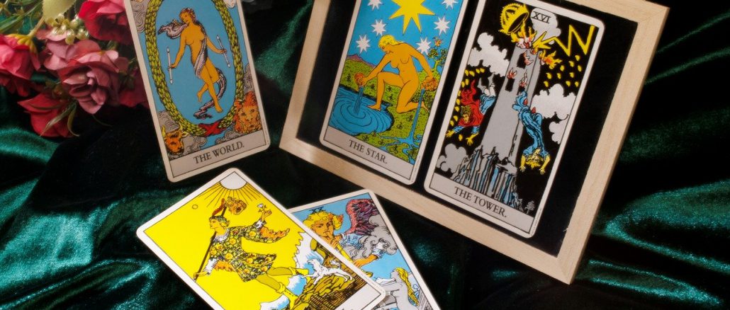 tarot, card, oracre