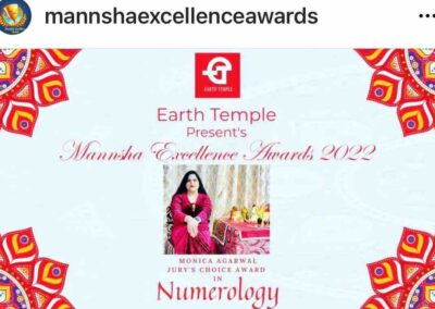 best numerologist award to monica agarwal
